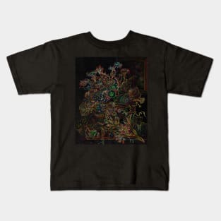 Black Panther Art - Flower Bouquet with Glowing Edges 19 Kids T-Shirt